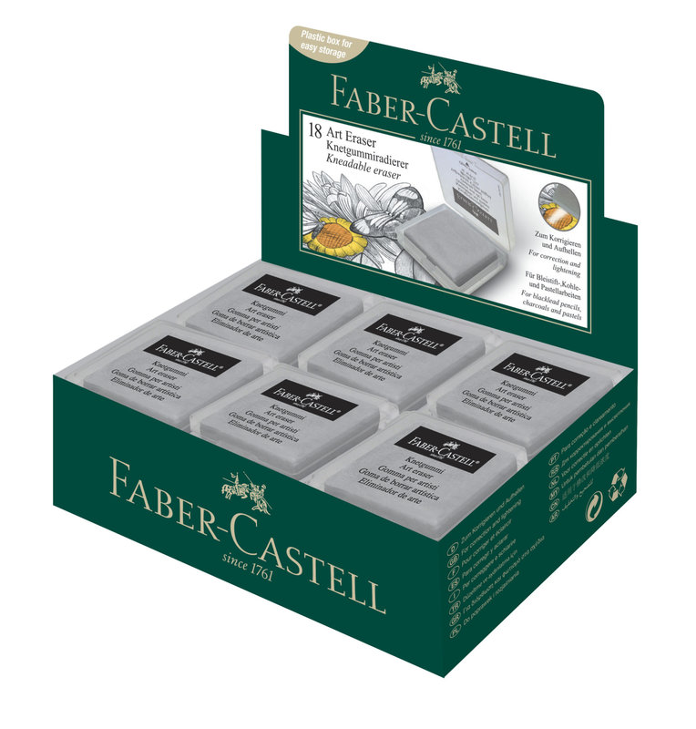 FABER CASTELL GOMME MIE DE PAIN  👉🌺 GOMME MIE DE PAIN GRIS FABER CASTELL  💥 facilement malléable et absorbante et ne laisse aucun résidu. ✓  Disponible sur notre boutique en ligne