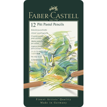 FABER CASTELL Crayons Pitt Pastel boîte métal 12x