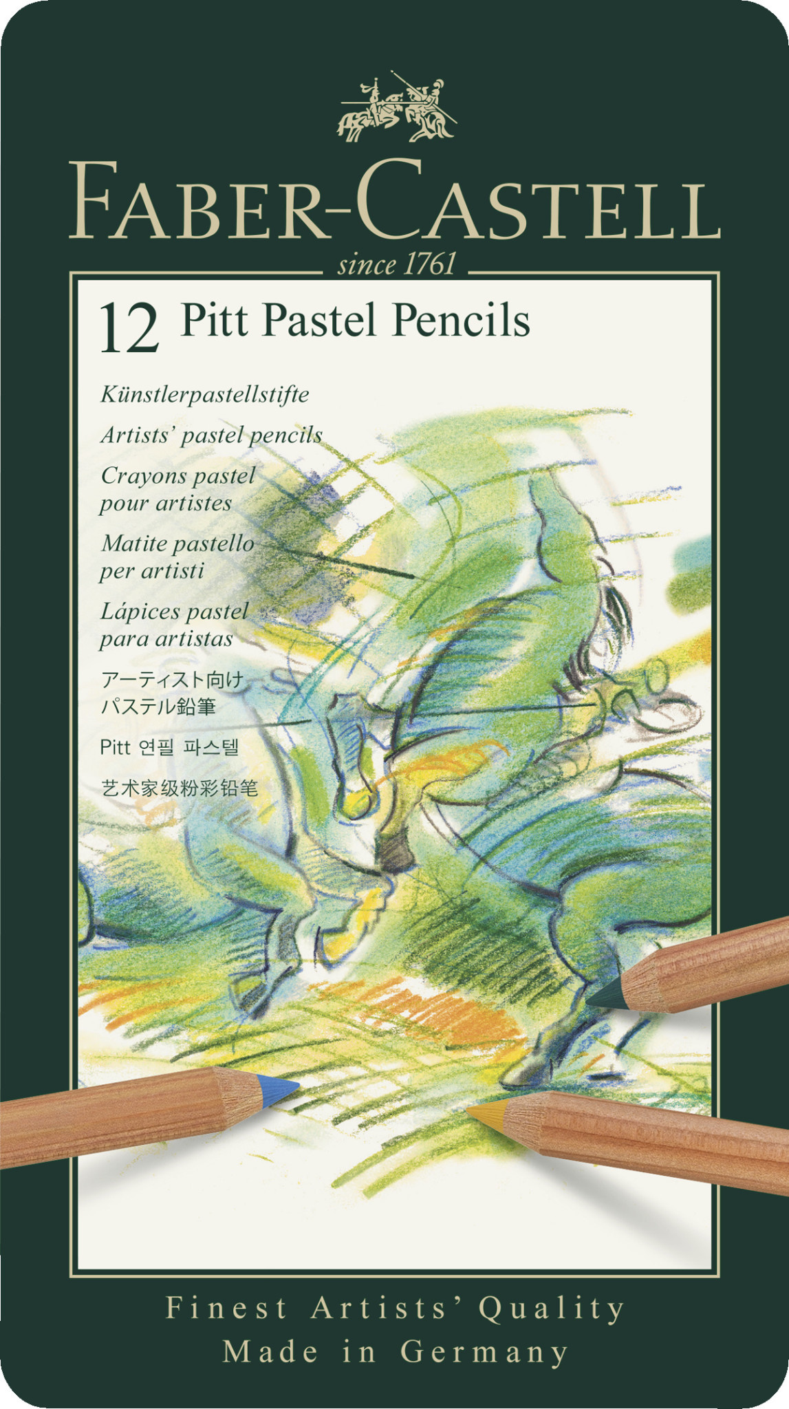 FABER CASTELL Crayons Pitt Pastel boîte métal 12x