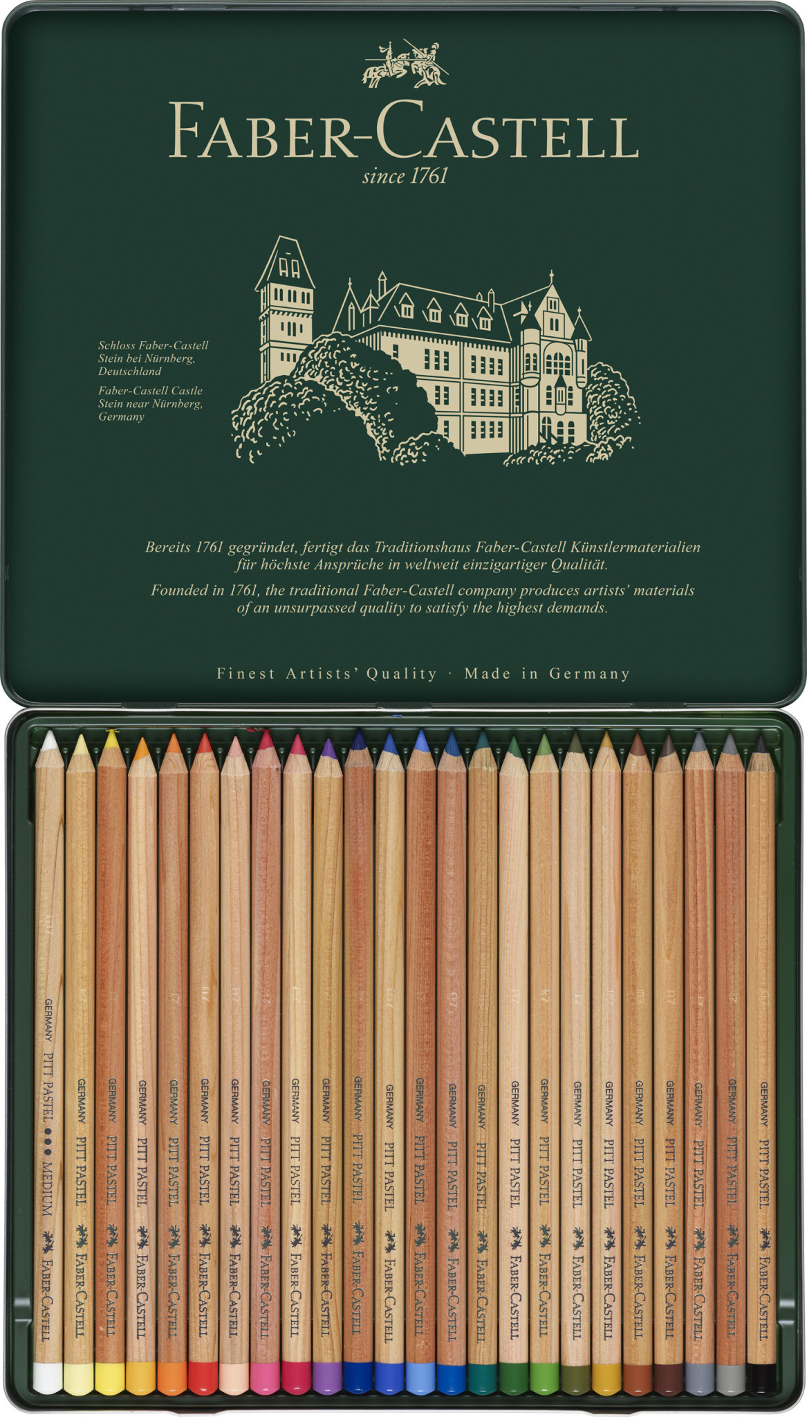 FABER CASTELL Crayons Pitt Pastel boîte métal 24x