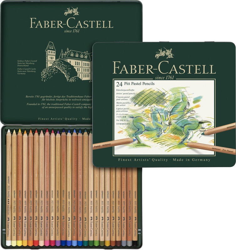 FABER CASTELL Crayons Pitt Pastel boîte métal 24x