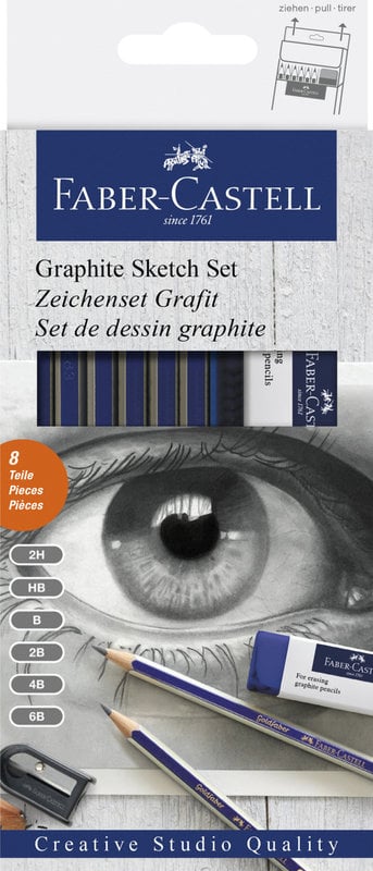 FABER CASTELL Set d'esquisses au crayon graphite 8 pièces