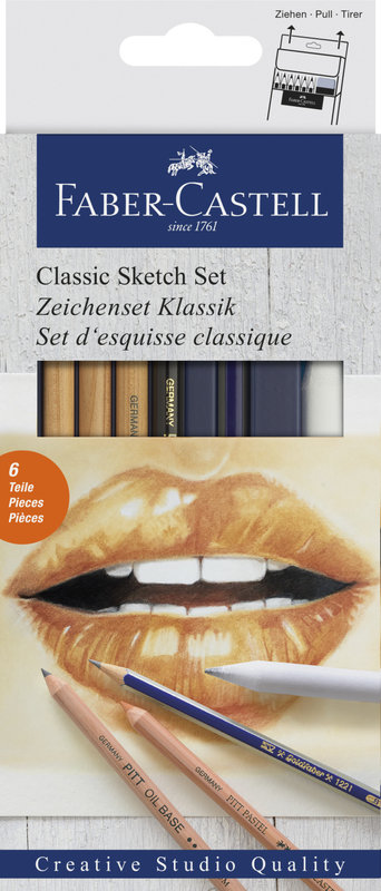 FABER CASTELL Set 6 crayons d'esquisse classique