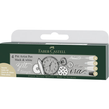 FABER CASTELL Feutres Pitt Artist Pen Noir&Blanc poch.4x