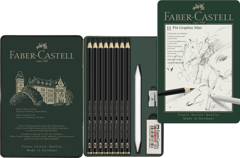 FABER CASTELL Pitt Graphite Matt Set de 11 pièces