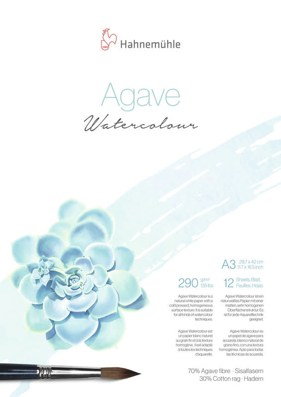 HAHNEMÜHLE Bloc Agave Watercolour 290g/m², A3, 12feuilles