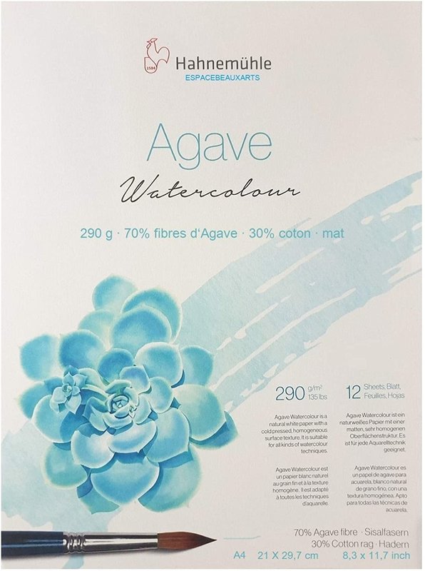 HAHNEMUHLE Bloc Agave Watercolour 290g/m², A4, 12feuilles