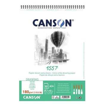 Canson Carnet Dessin Croquis spirale 18,5x18,5 cm,50 feuilles Extra blanc  120g/m2