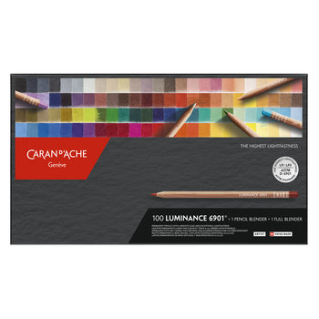 CARAN D'ACHE Luminance 6901® Box of 100 colored pencils +1 full blender + 1 blender pencil