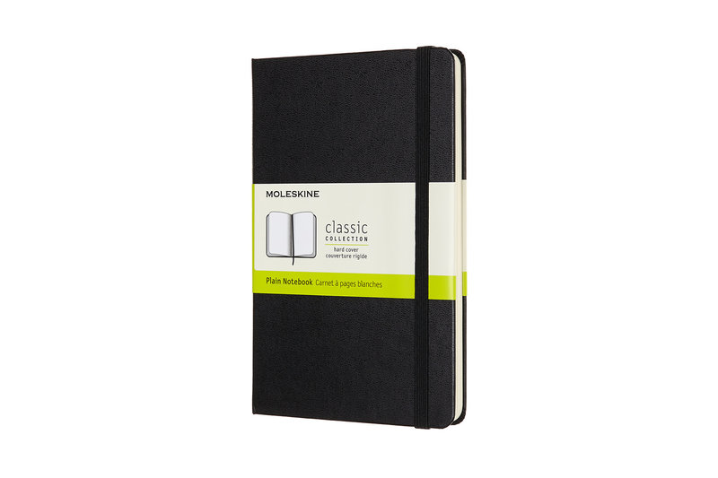 MOLESKINE Classic Medium Size Notebook, White Pages, Black, Hard Cover