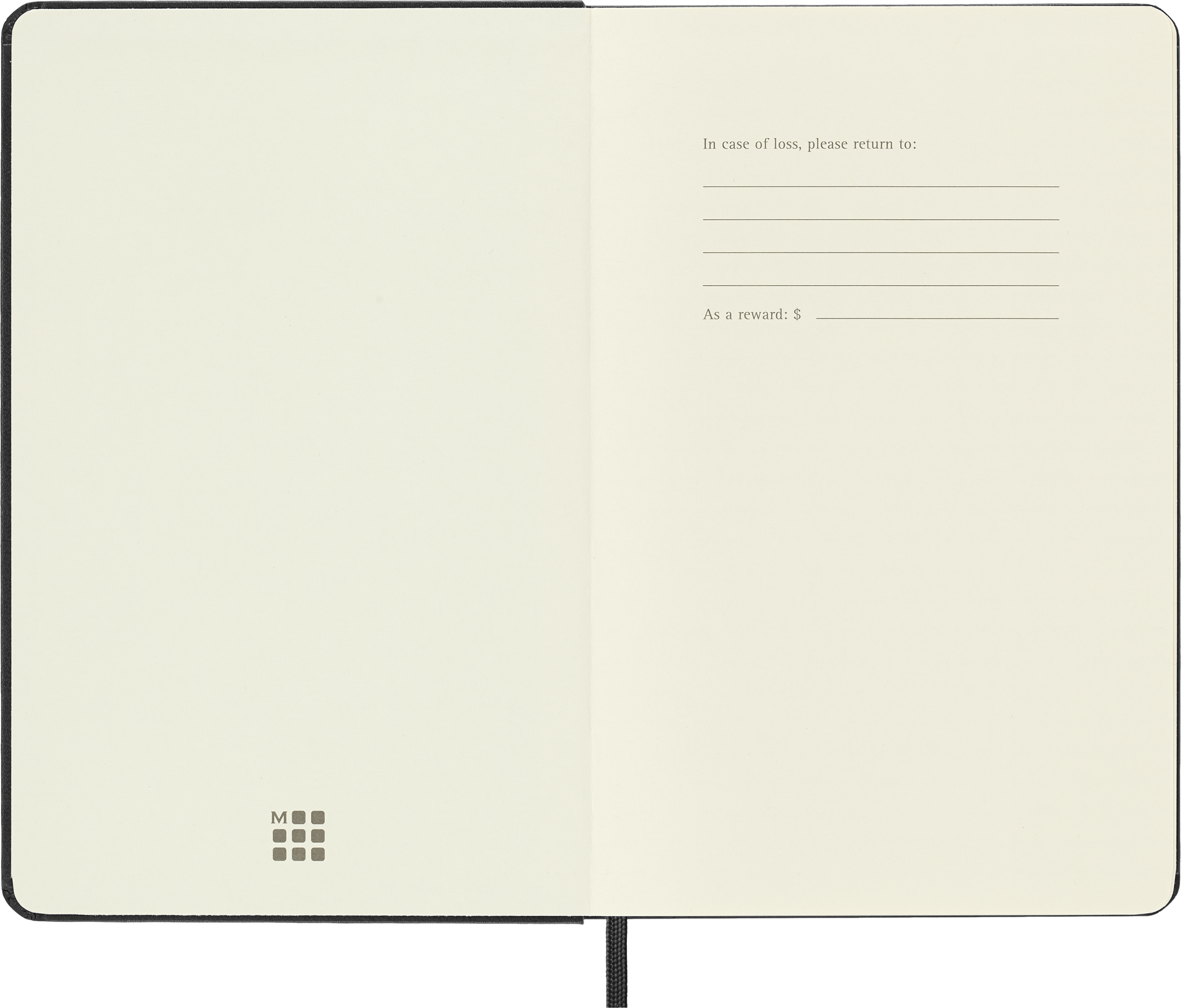 MOLESKINE Carnet Classique Format Moyen Pages Blanches Noir Couverture rigide