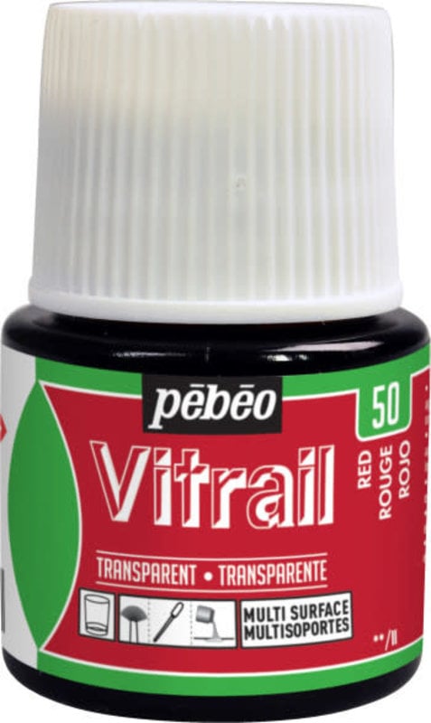 PEBEO Transparent Stained Glass Paint - 45 ml - Red