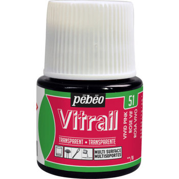 PEBEO Vitrail Transparent 45 Ml Rose Vif