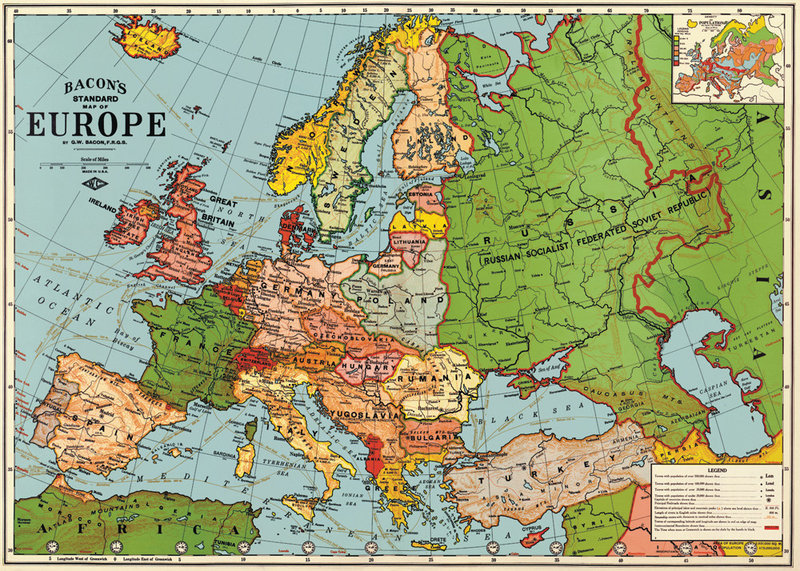 CAVALLINI & Co. Poster 50x70cm Vintage Map of Europe