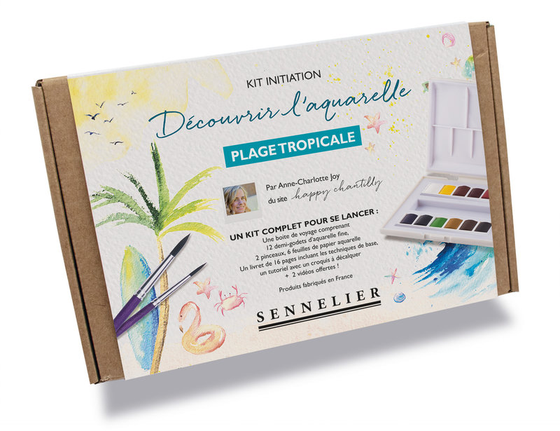SENNELIER Set découverte La Petite Aquarelle collaboration Happy Chantilly - Plage tropicale