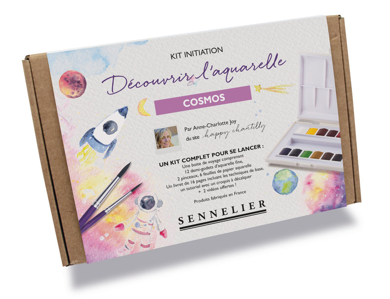 Coffret Peinture Aquarelle fine Sennelier 16 demi godets - Papeterie Michel