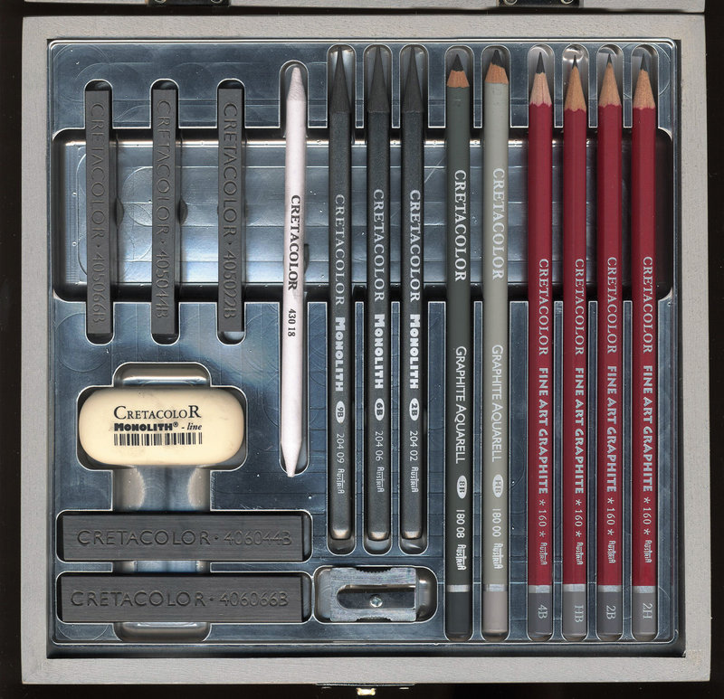 CRETACOLOR Coffret bois Beaux Arts Silver Box 17 pièces