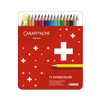 CARAN D'ACHE Metal box of 18 permanent colored pencils