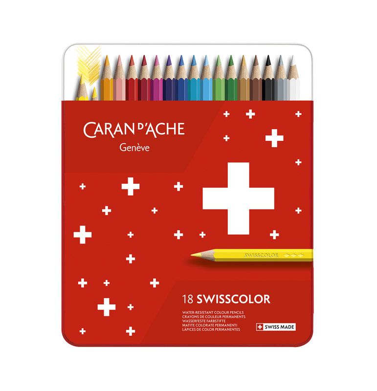 CARAN D'ACHE Boîte 18 Crayons de couleurs Swisscolor - Caran d'Ache