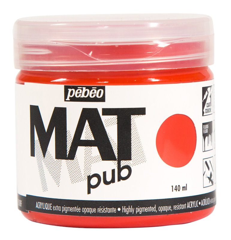 PEBEO Acrylic Matte Pub 140 ml - Vermilion Red