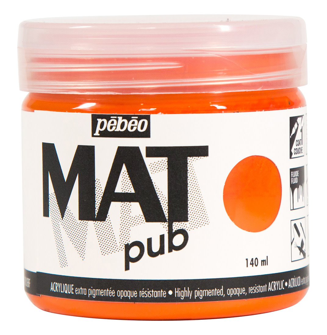 PEBEO Acrylique Mat Pub 140 Ml Orange Vif