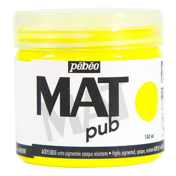PEBEO Acrylic Mat Pub 140 ml - Fluorescent Yellow