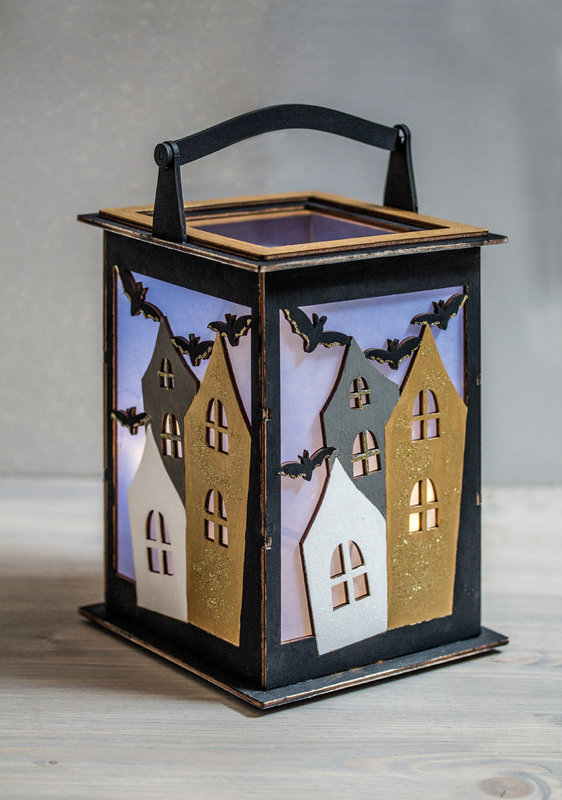 RAYHER Wooden lantern Bat, FSC Mix Credit, nature, 15,3x15,3x26,5cm