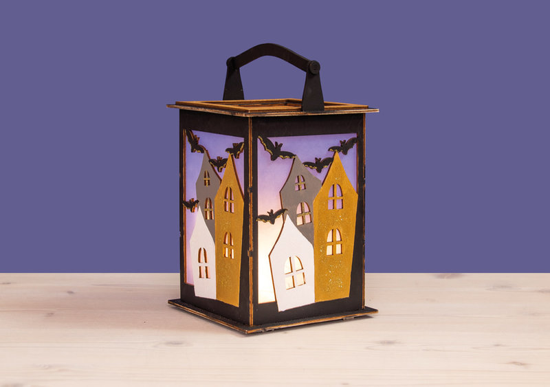 RAYHER Wooden lantern Bat, FSC Mix Credit, nature, 15,3x15,3x26,5cm