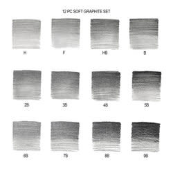 WINSOR & NEWTON Studio Collection crayons graphite mines tendre x12