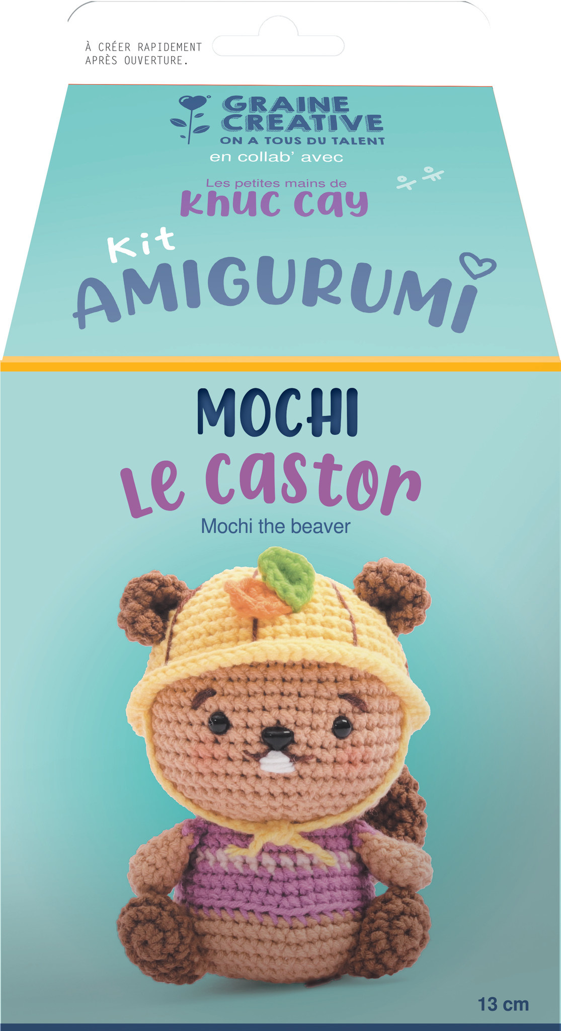 GRAINE CREATIVE Kit Minigurumi Mochi le Castor 13cm