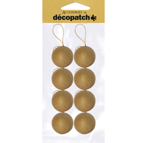 DECOPATCH Sachet De 8 Boules Avec Cordon Doré 5Cm