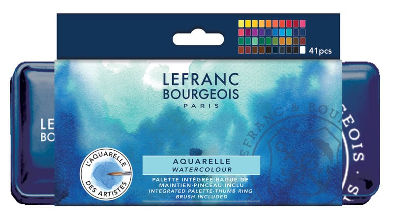 LEFRANC BOURGEOIS Fine Watercolor Box of 40 1/2 cups