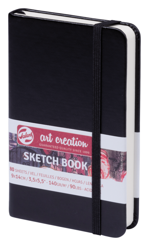 TALENSARTCREATION Cahier de Croquis Noir 9 x 14 cm 140 g 80 Feuilles