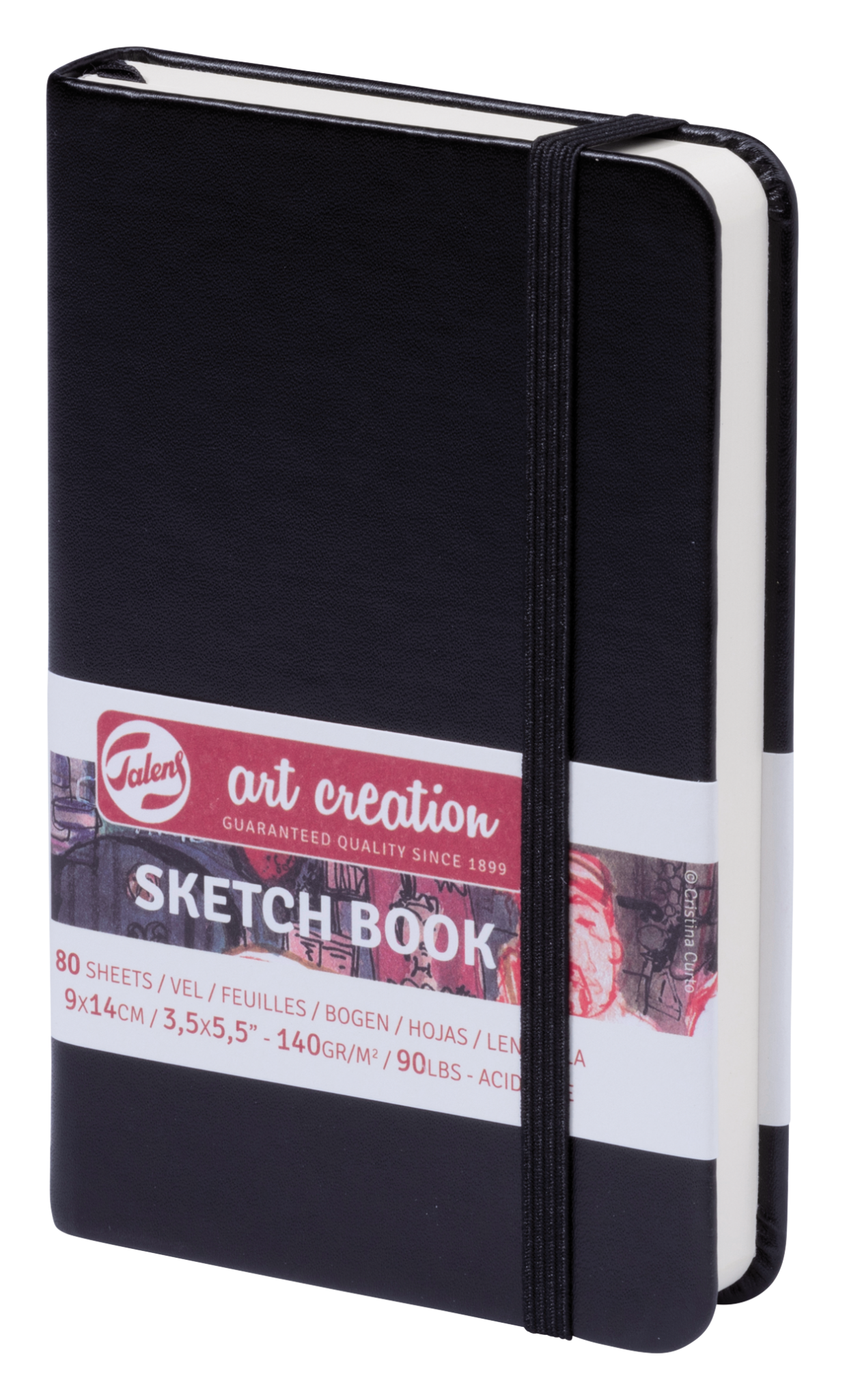 TALENSARTCREATION Cahier de Croquis Noir 9 x 14 cm 140 g 80 Feuilles