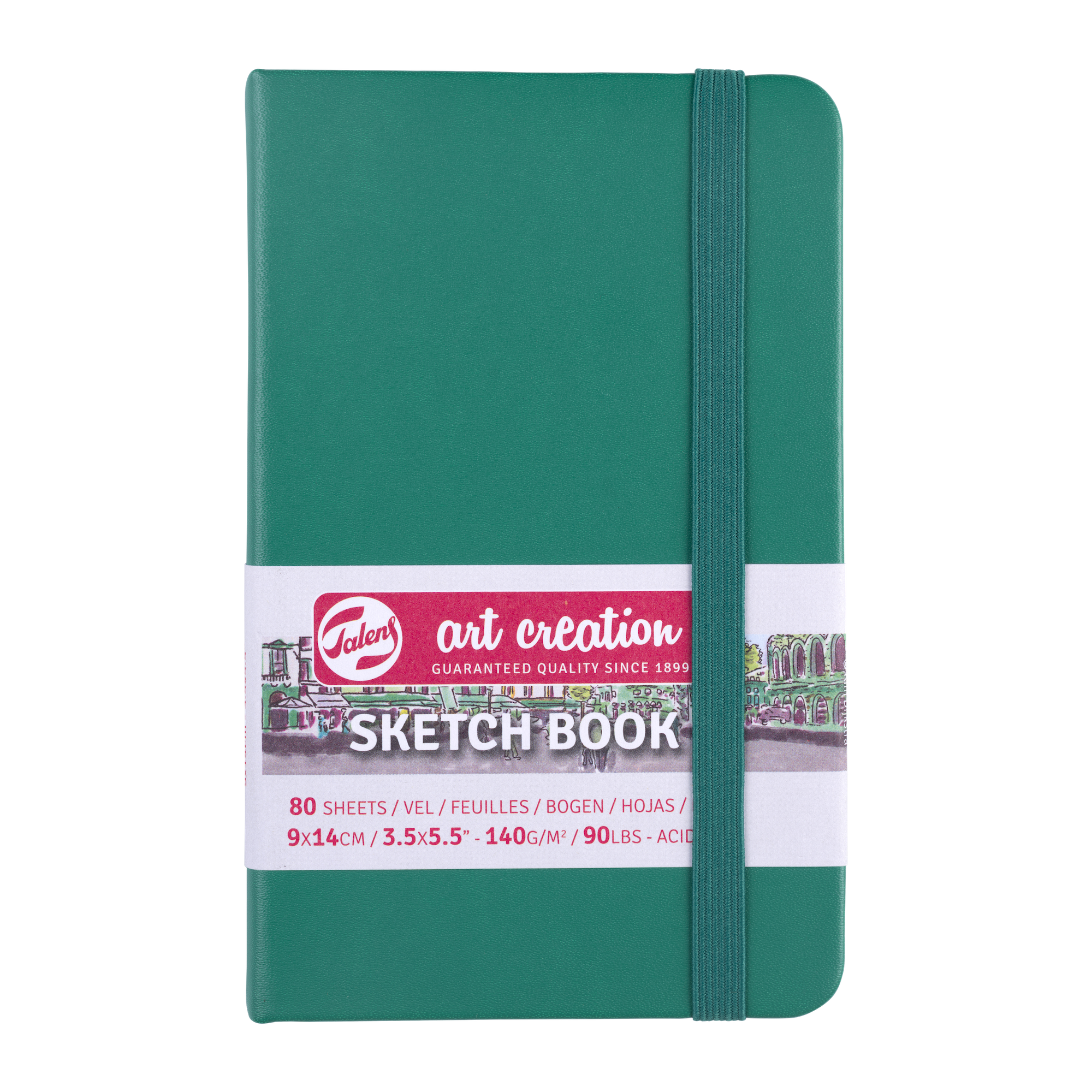 TALENSARTCREATION Cahier de Croquis Vert forêt 9 x 14 cm 140 g 80 Feuilles