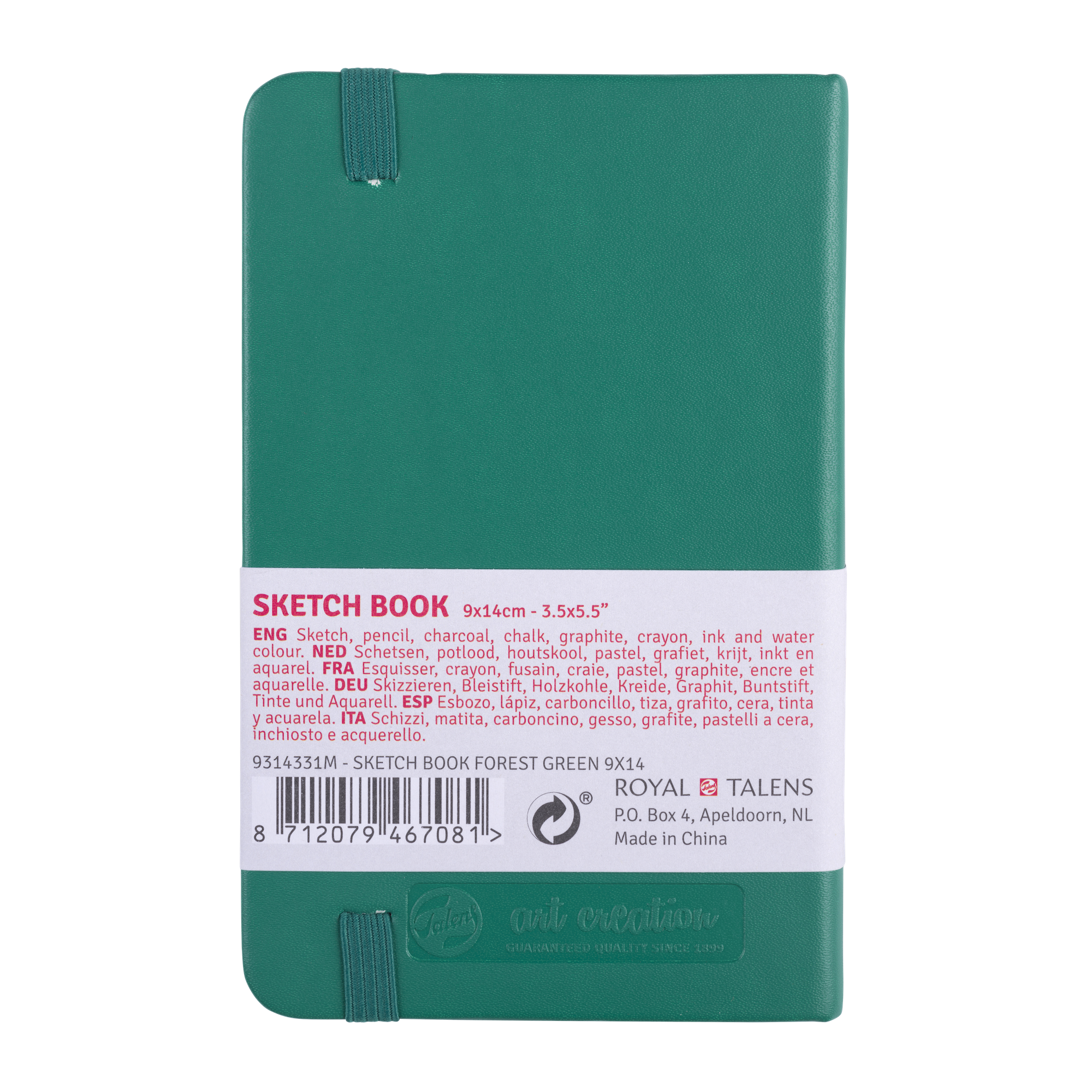 TALENSARTCREATION Cahier de Croquis Vert forêt 9 x 14 cm 140 g 80 Feuilles