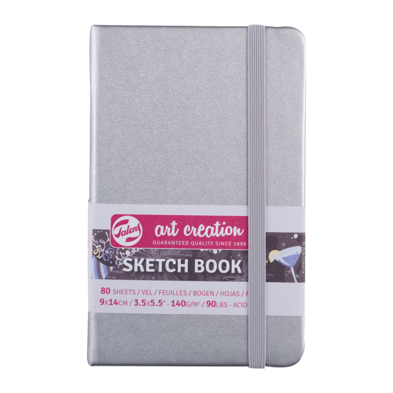 TALENSARTCREATION Cahier de Croquis Argent Brillant 9 x 14 cm 140 g 80 Feuilles