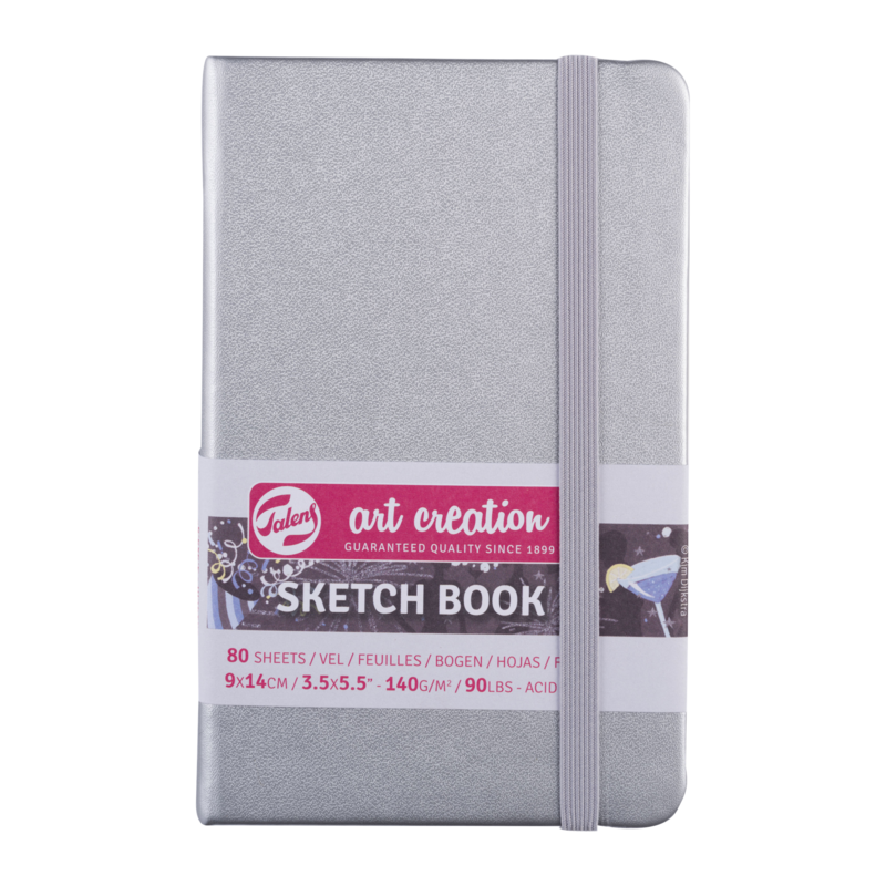 Sketchbook Pastel 9x14cm 140g 80 feuilles Argent Brillant - Papeterie Michel
