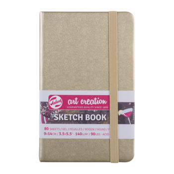 TALENSARTCREATION Cahier de Croquis Or Blanc 9 x 14 cm 140 g 80 Feuilles