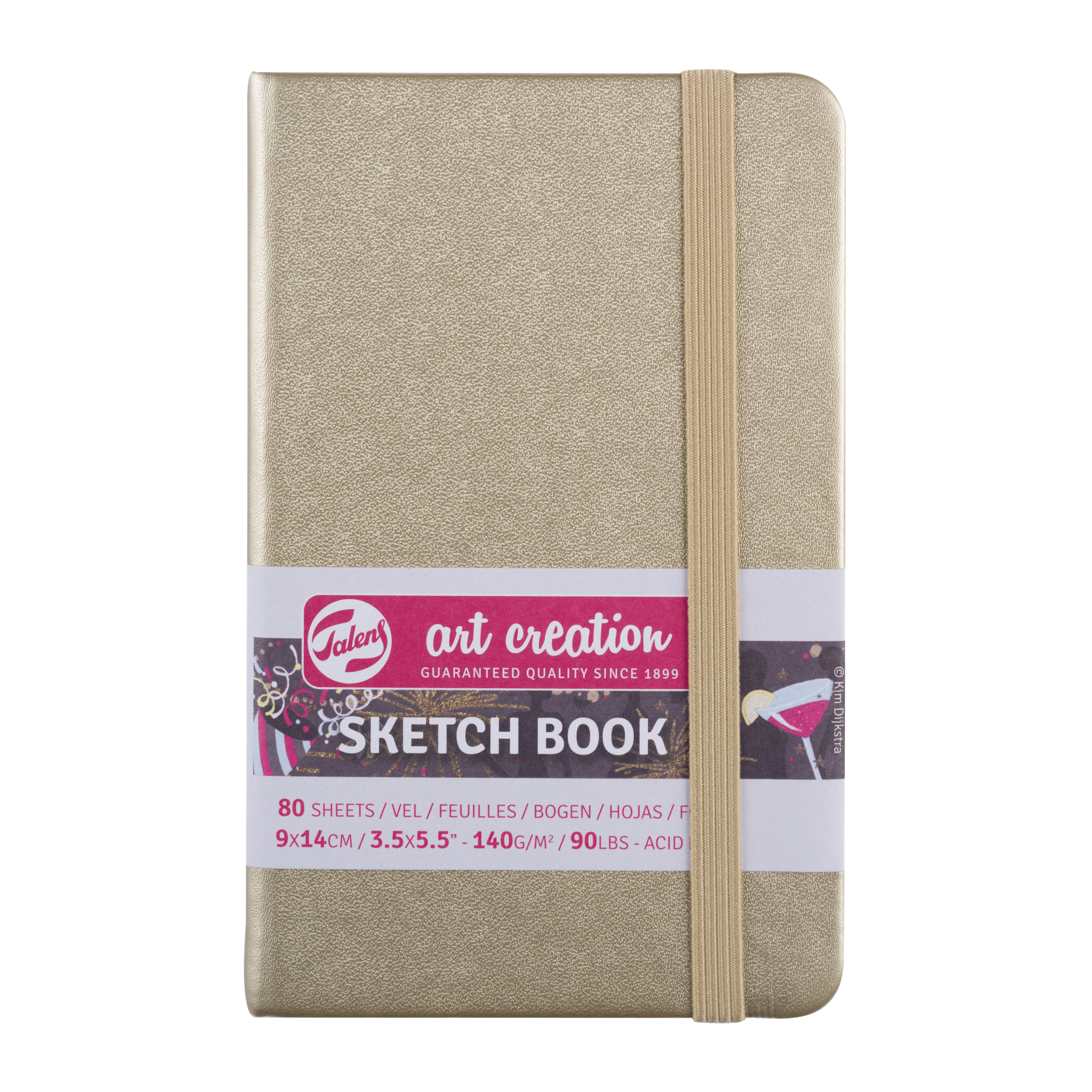 TALENSARTCREATION Cahier de Croquis Or Blanc 9 x 14 cm 140 g 80 Feuilles