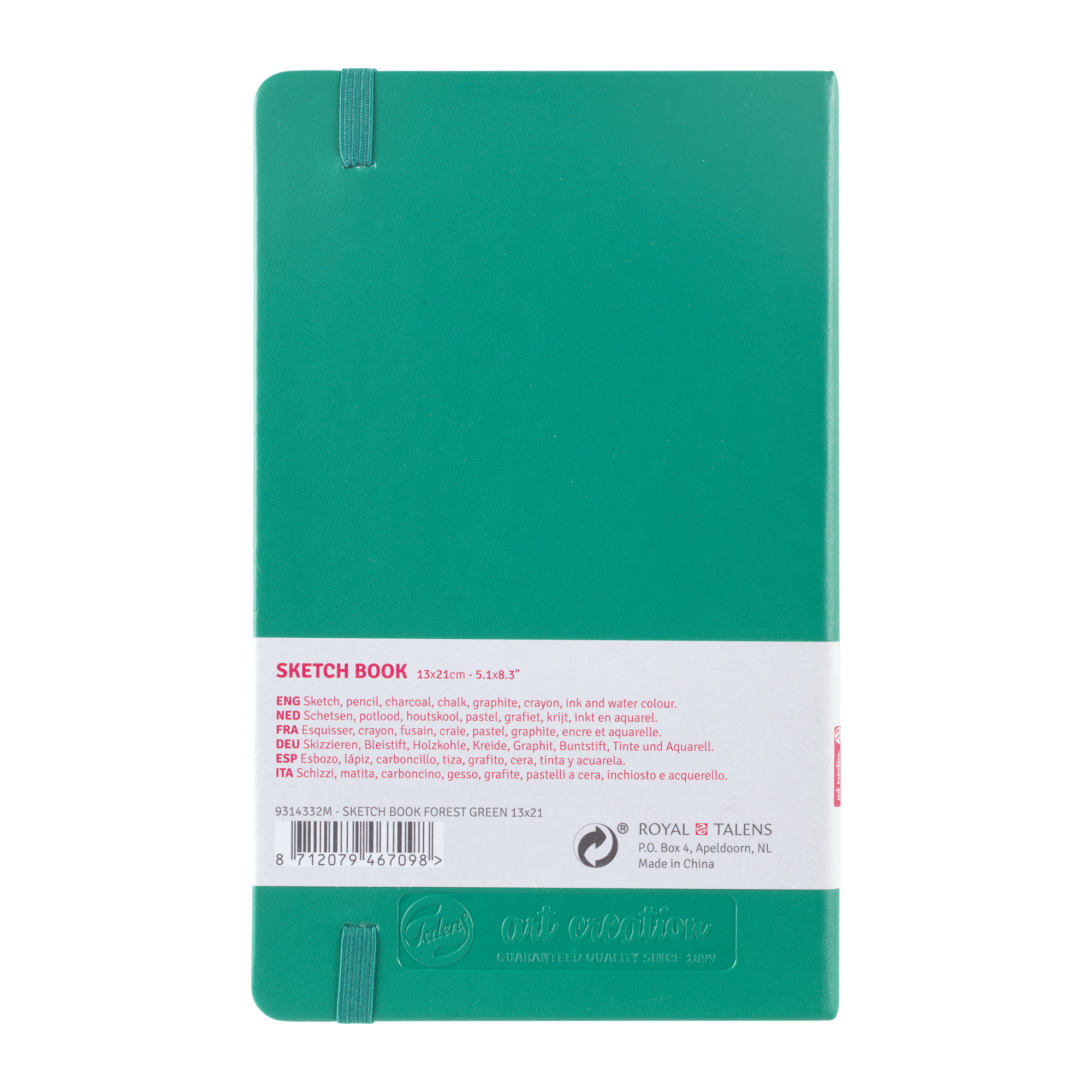 TALENSARTCREATION Cahier de Croquis Vert forêt 13 x 21 cm 140 g 80 Feuilles