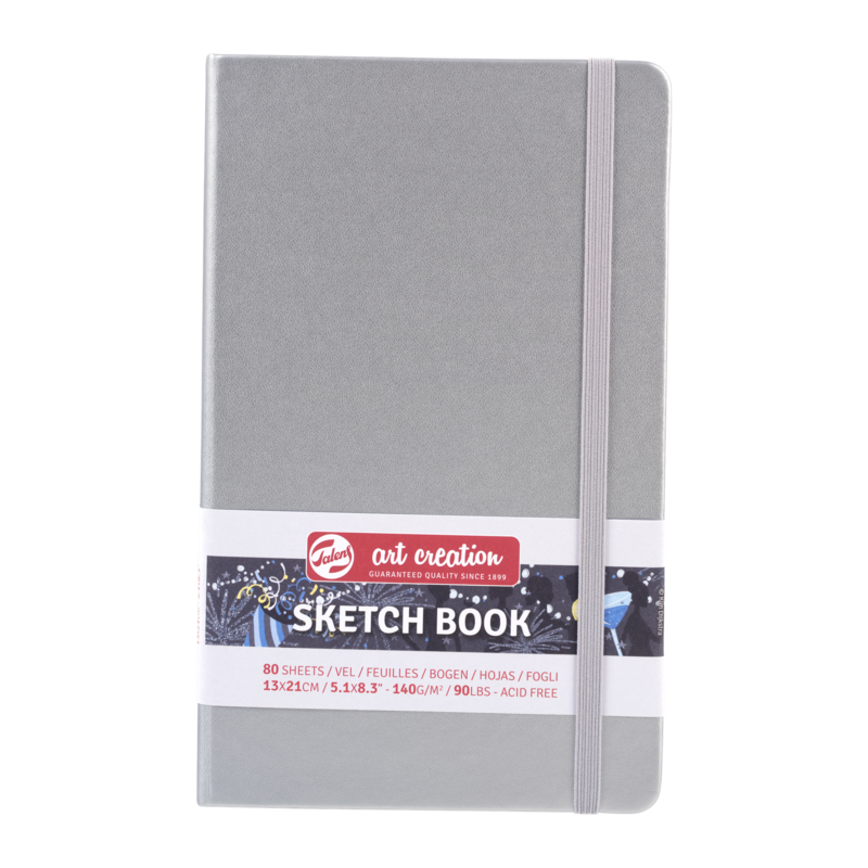 TALENSARTCREATION Sketchbook 13x21cm 140g 80 sheets Silver shiny