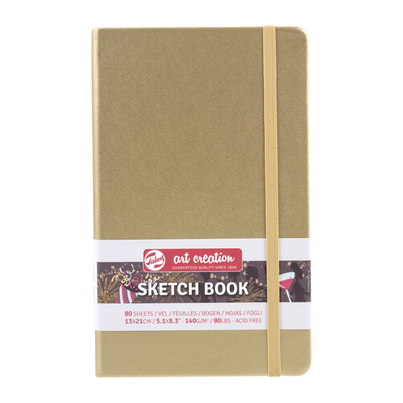 TALENSARTCREATION Sketchbook 13x21cm 140g 80 sheets Gold white