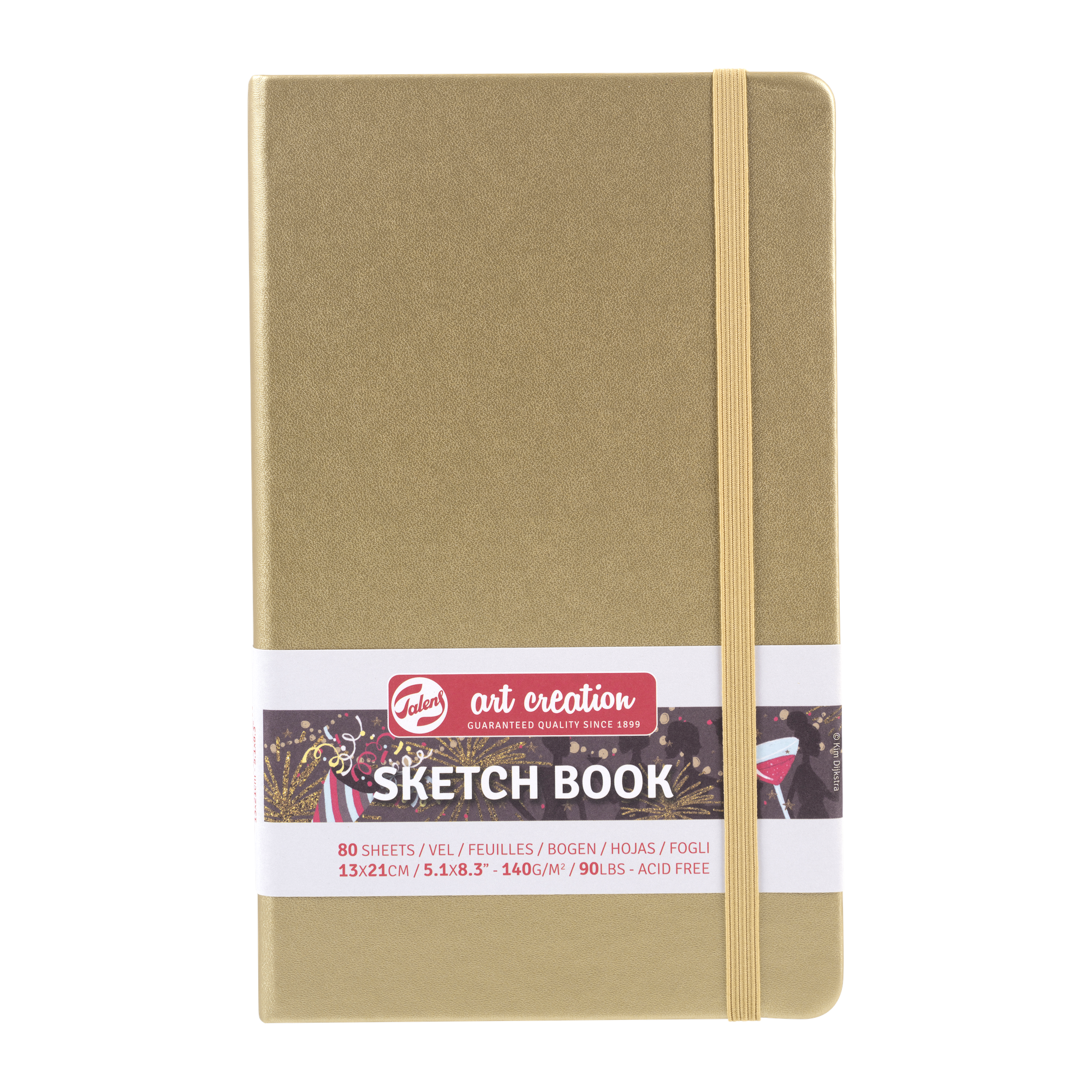 TALENSARTCREATION Cahier de Croquis Or Blanc 13 x 21 cm 140 g 80 Feuilles