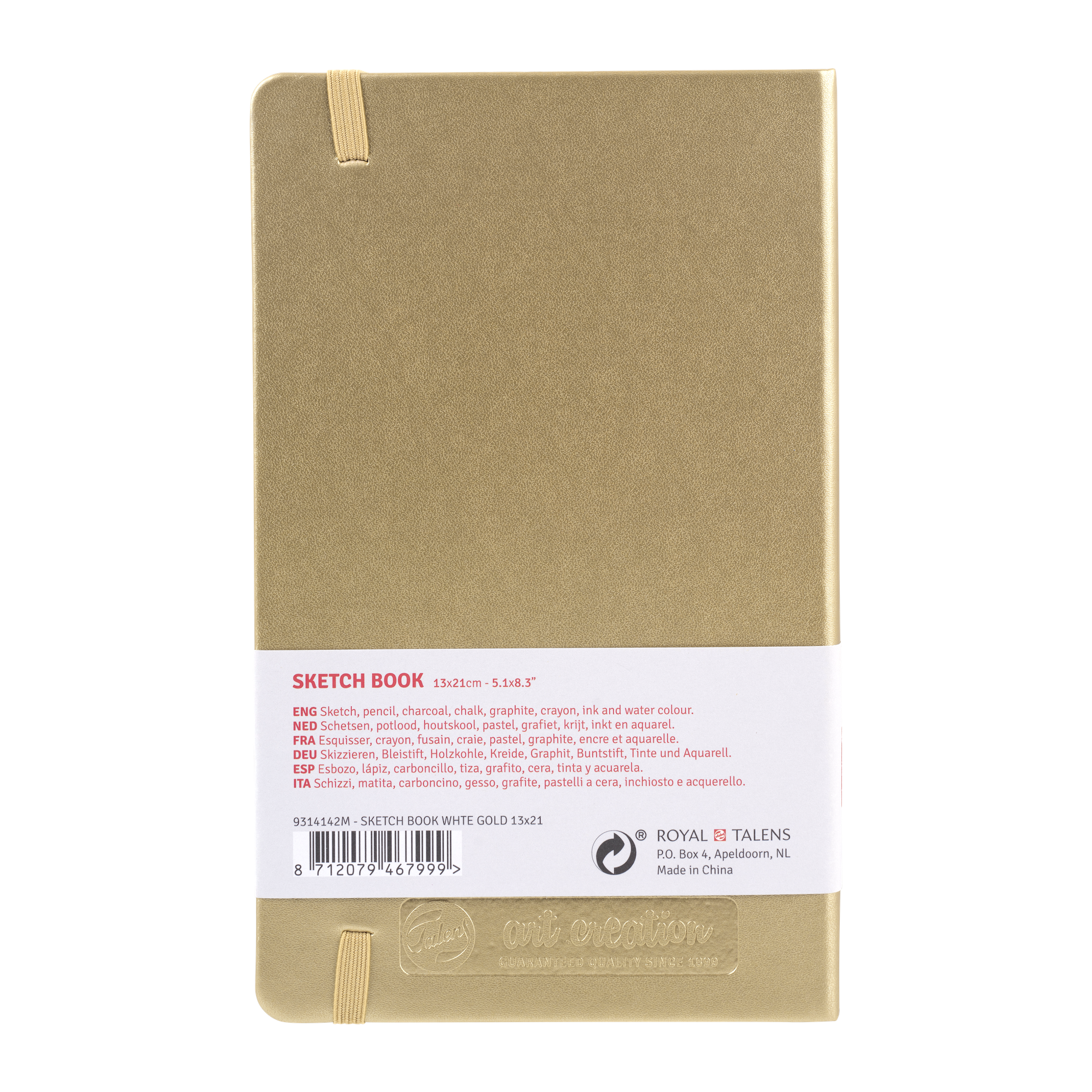 TALENSARTCREATION Cahier de Croquis Or Blanc 13 x 21 cm 140 g 80 Feuilles