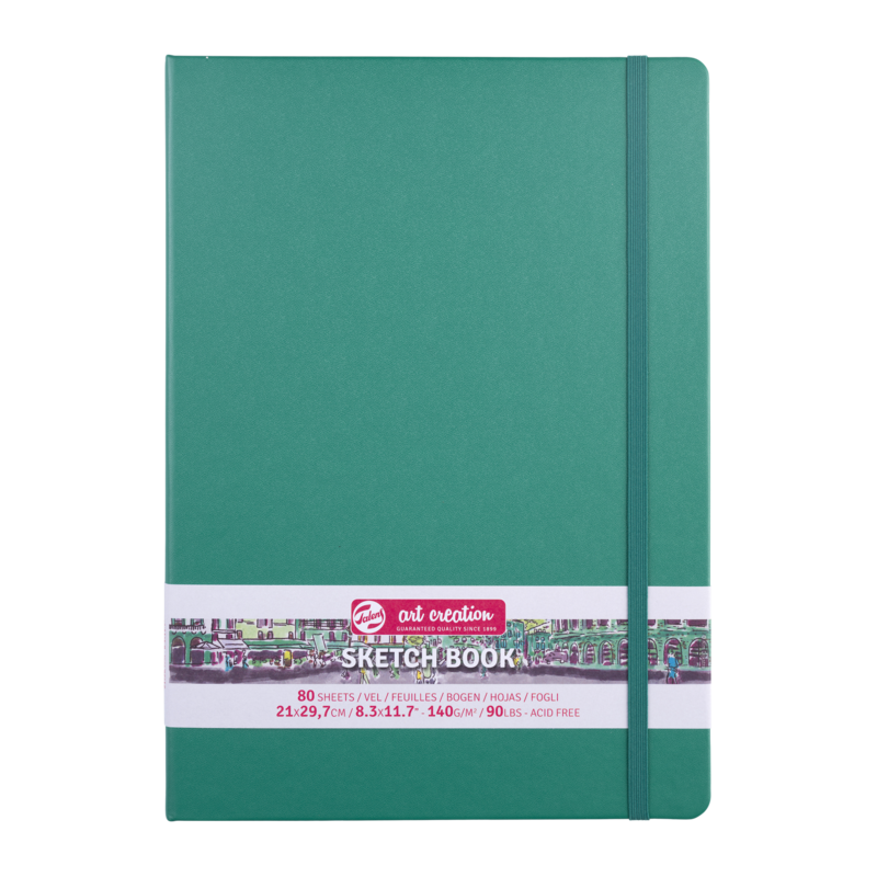 TALENSARTCREATION Cahier de Croquis Vert forêt 21 x 29.7 cm 140 g 80 Feuilles