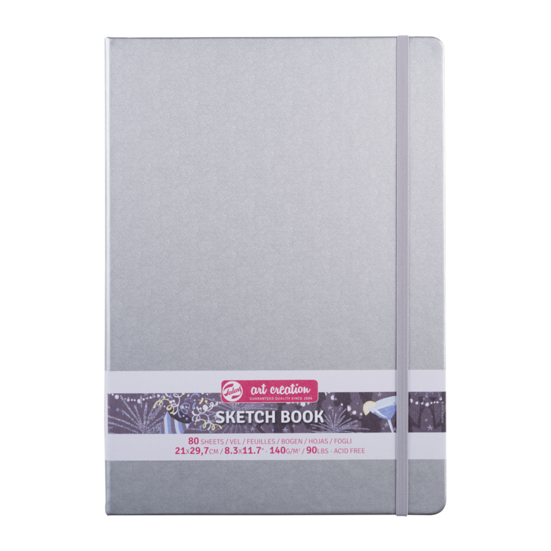 TALENSARTCREATION Cahier de Croquis Argent Brillant 21 x 29.7 cm 140 g 80 Feuilles