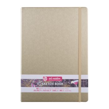 TALENSARTCREATION Cahier de Croquis Or Blanc 21 x 29.7 cm 140 g 80 Feuilles