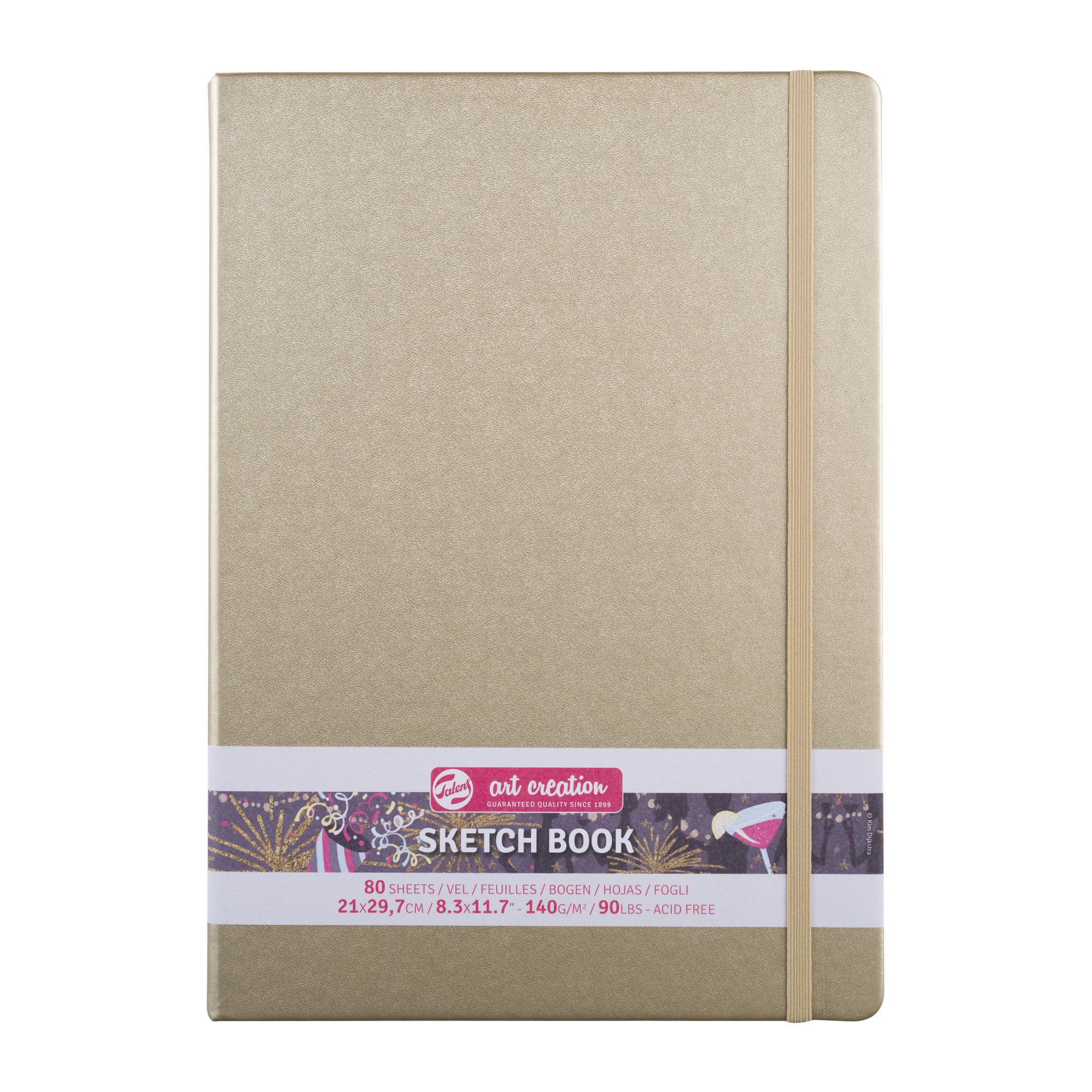 TALENSARTCREATION Cahier de Croquis Or Blanc 21 x 29.7 cm 140 g 80 Feuilles