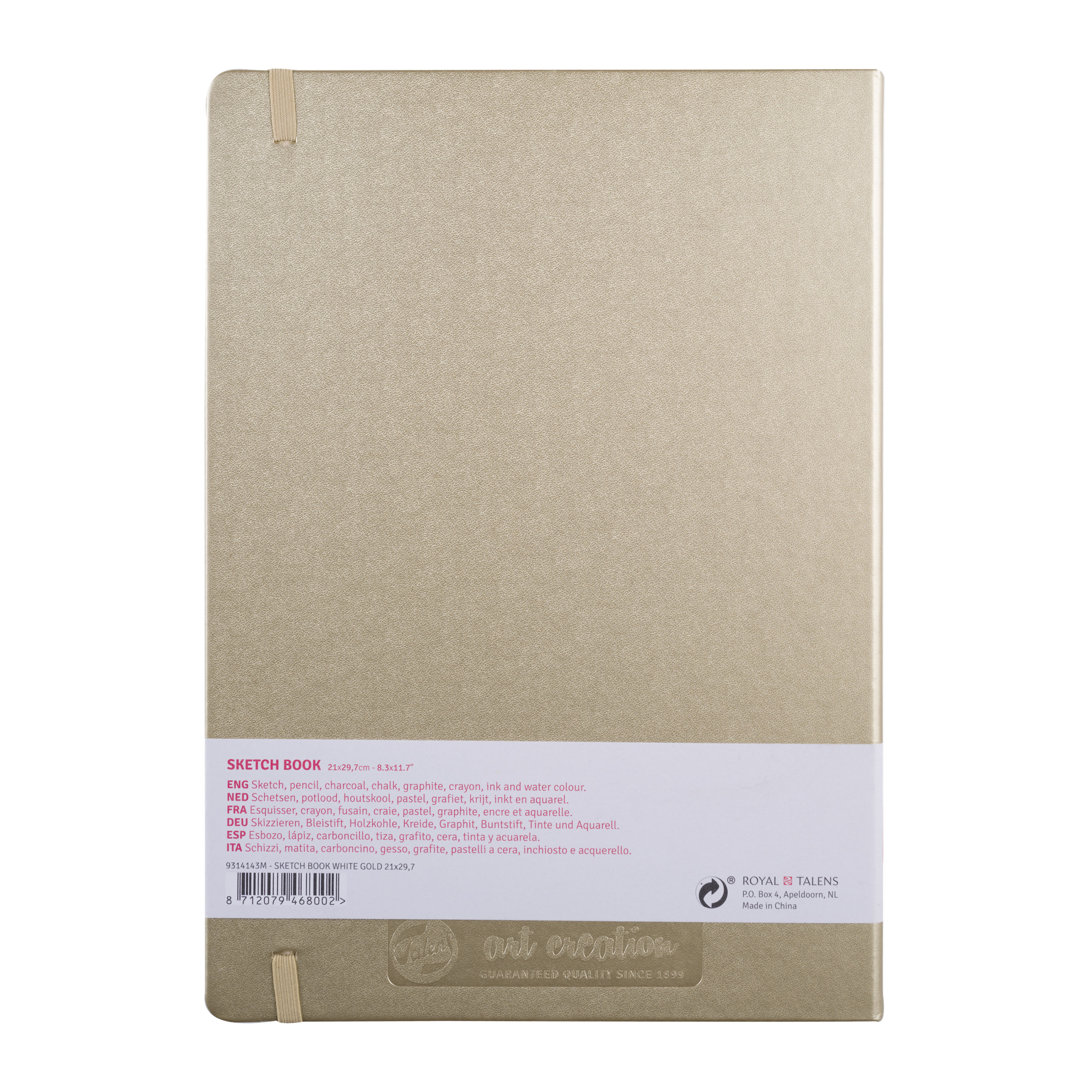 TALENSARTCREATION Cahier de Croquis Or Blanc 21 x 29.7 cm 140 g 80 Feuilles